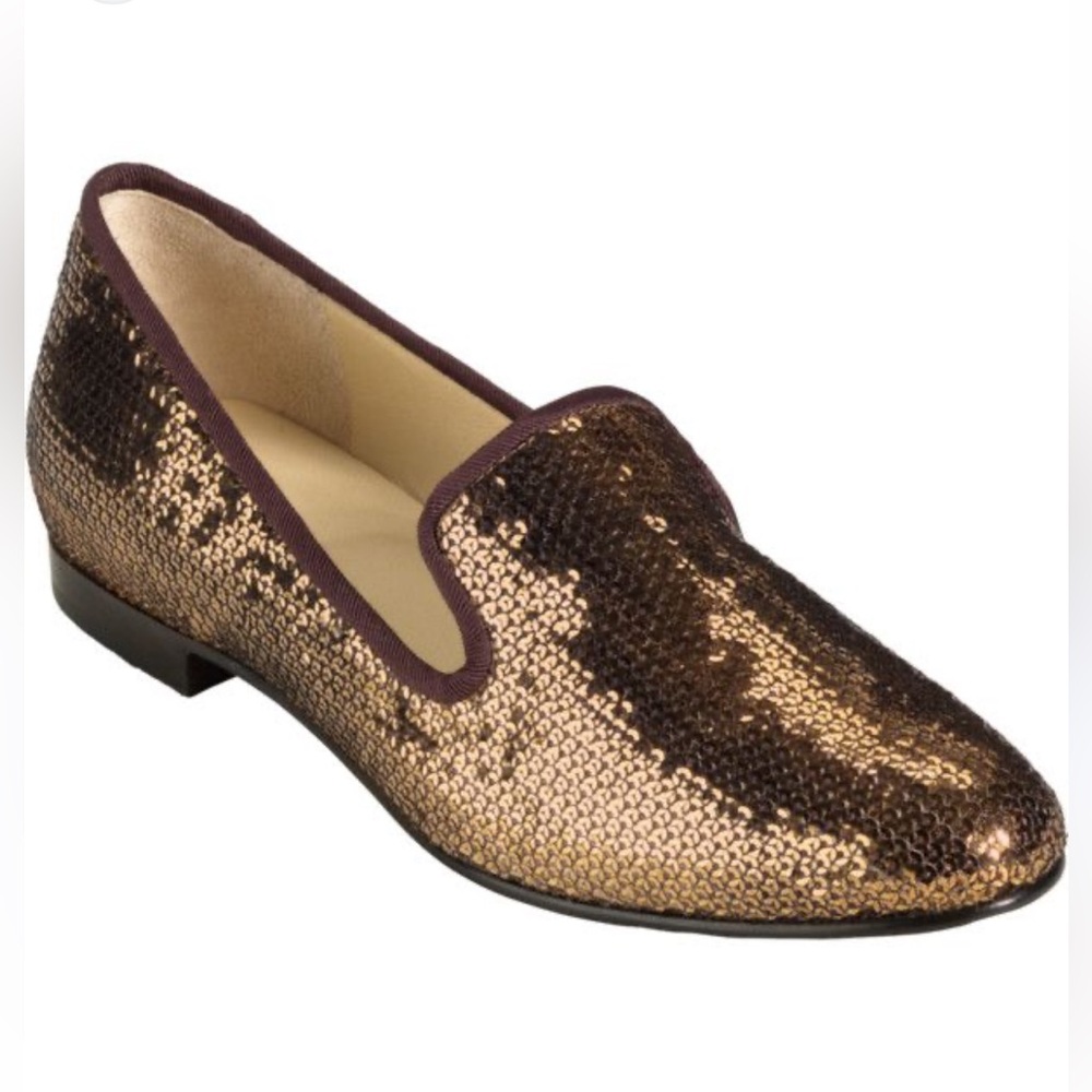 Cole Haan “Sabrina” Nike Air Bronze Brown Sequins Flat Loafer Slip-Ons - Sz. 7 - Picture 1 of 12
